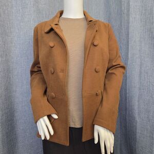 Allegra K Peter Pan Collar Peacoat Short Blazer Ginger Women’s S/M -See Desc
